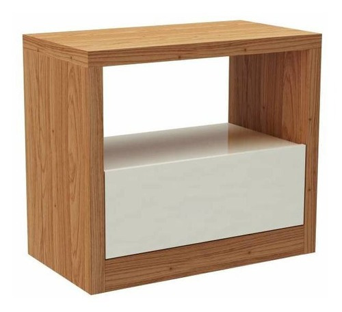 Encontraproduto.com.br - Mesa de Cabeceira em MDF 67 cm com 1 Gaveta TW140 Freijó/Off White Dalla Costa