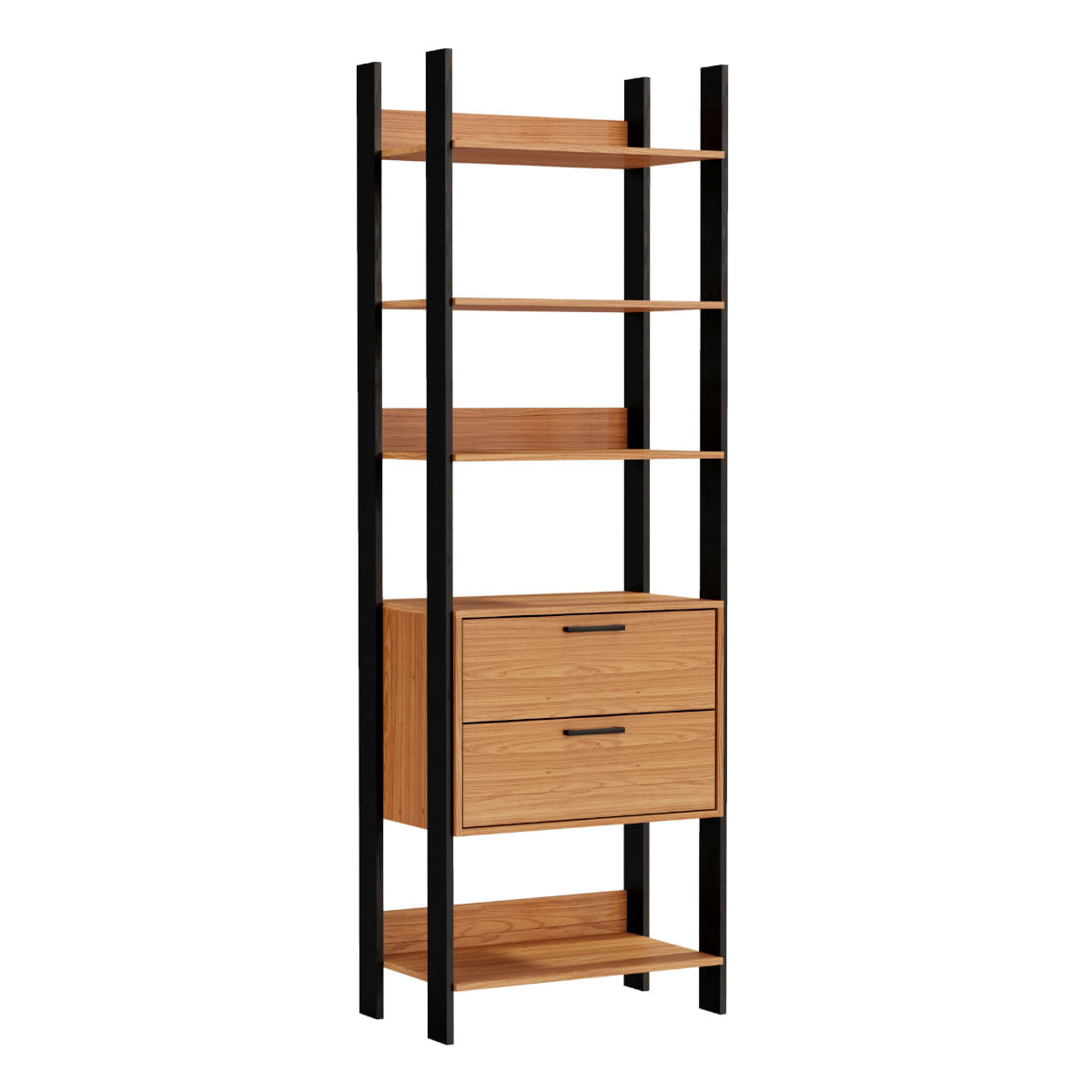 Encontraproduto.com.br - Closet em MDF 2 Gavetas Freijó/Preto Fosco 74 cm TW401 JPF Dalla Costa