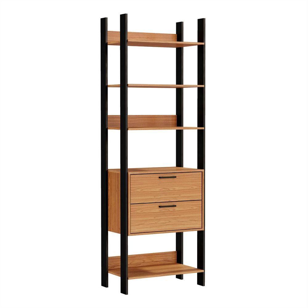 Encontraproduto.com.br - Closet em MDF 2 Gavetas Freijó/Preto Fosco 74 cm TW401 JPF Dalla Costa