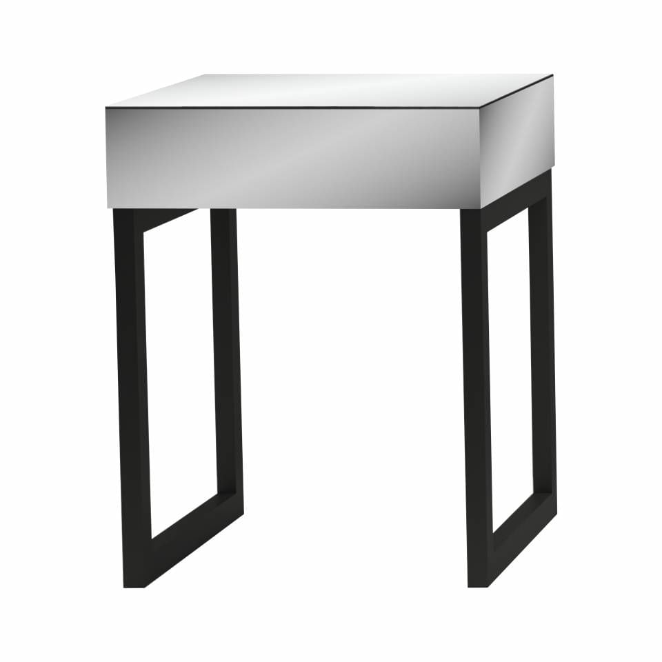 Mesa de Canto Dalla Costa com Espelho 45x45cm - Preto
