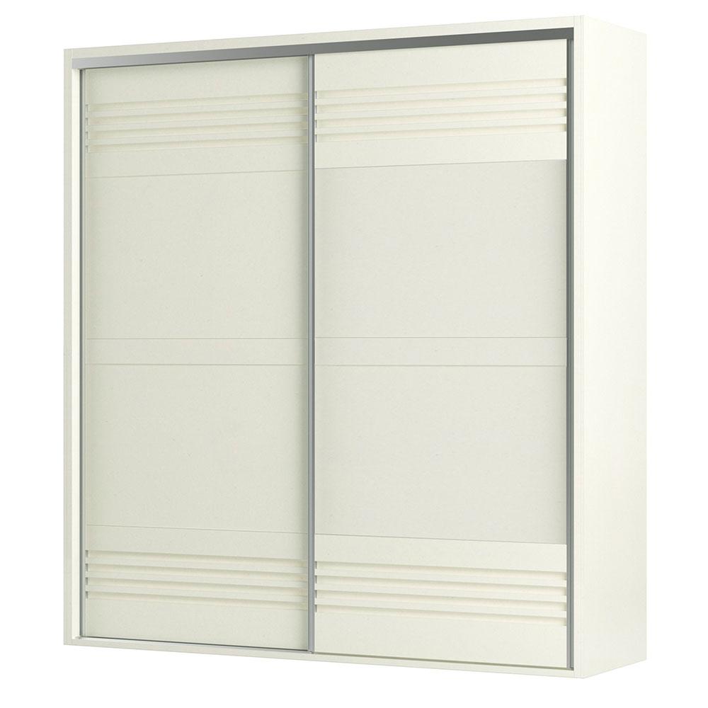 Encontraproduto.com.br - Guarda Roupas Com 2 Portas De Correr 223 Cm Em 100% Mdf Off White Dalla Costa