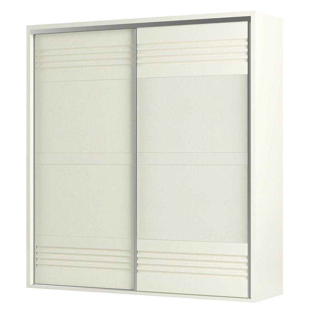 Encontraproduto.com.br - Guarda Roupas Com 2 Portas De Correr 223 Cm Em 100% Mdf Off White Dalla Costa