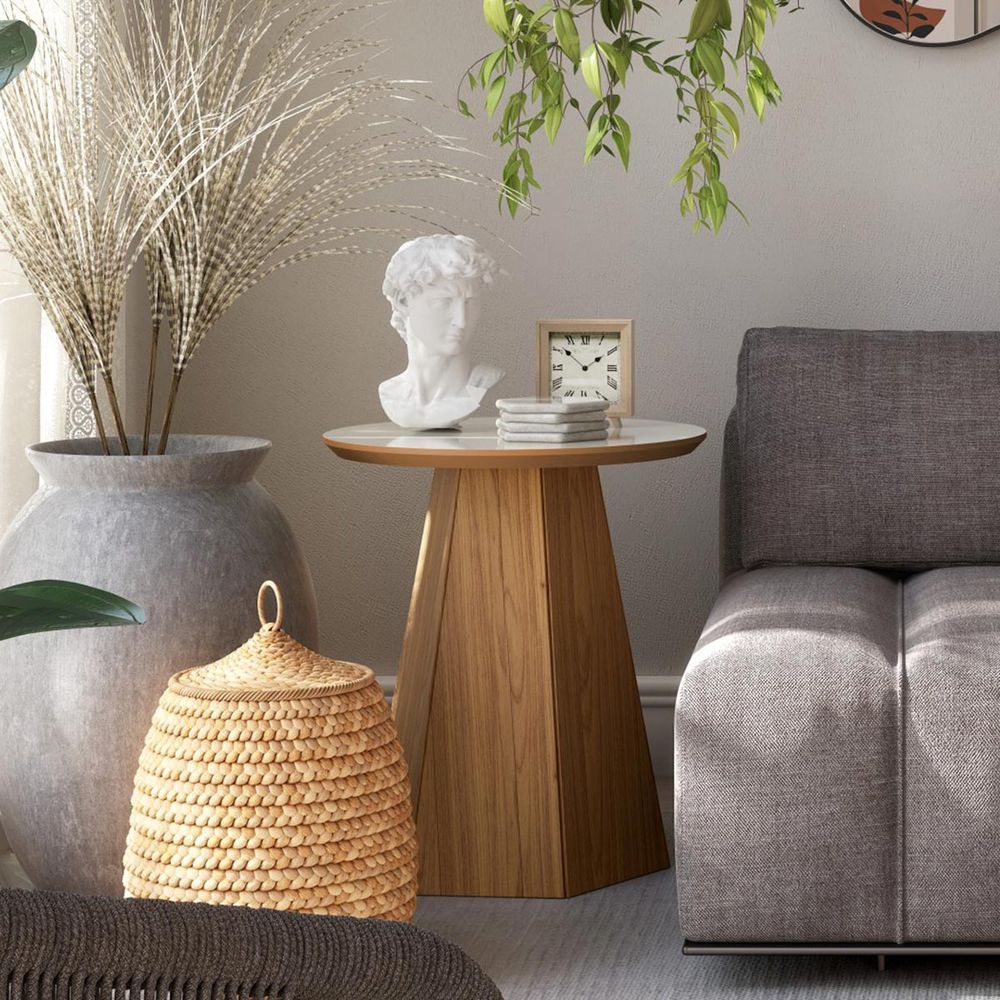 Encontraproduto.com.br - Mesa Lateral Pé Hexagonal 50cm TB606  Dalla Costa