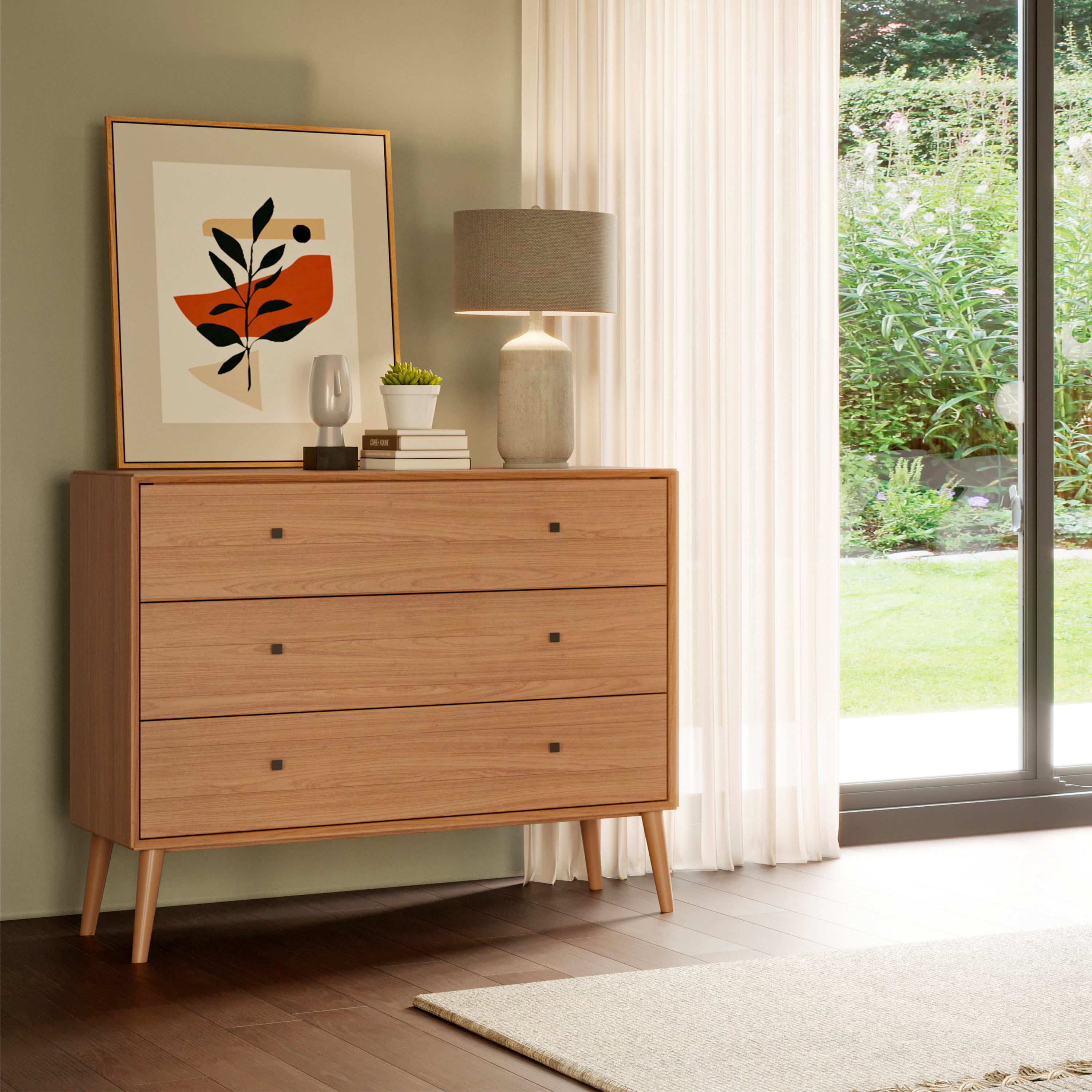 Encontraproduto.com.br - Cômoda Vintage Mdf Com 3 Gavetas Amplas Dalla Costa - Conferir Preço Freijó