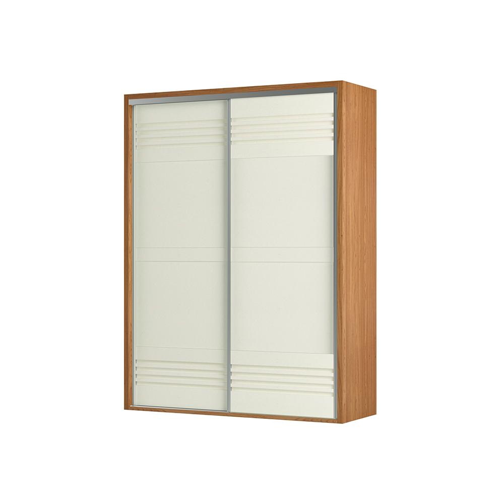 Guarda-roupas Solteiro 179cm Com 2 Portas Correr DLC Freijó e Off White