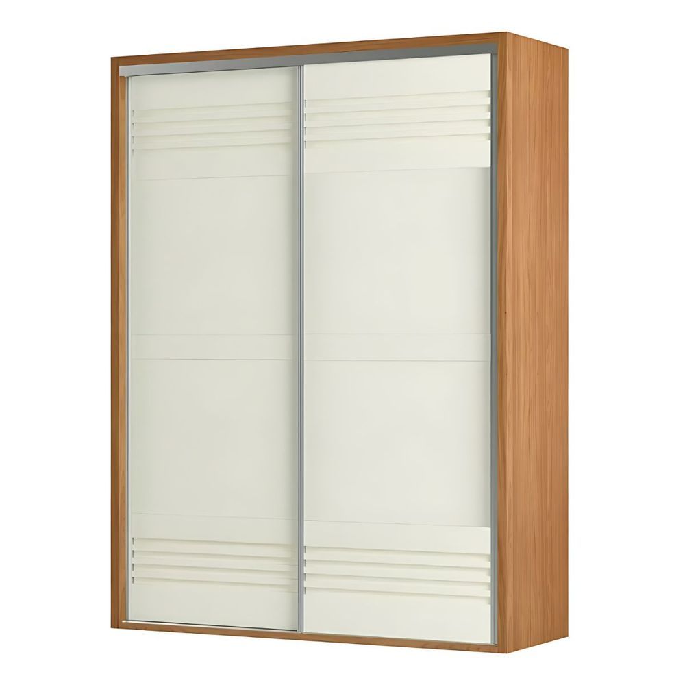Encontraproduto.com.br - Guarda-roupas Solteiro 179cm Com 2 Portas Correr DLC Freijó e Off White