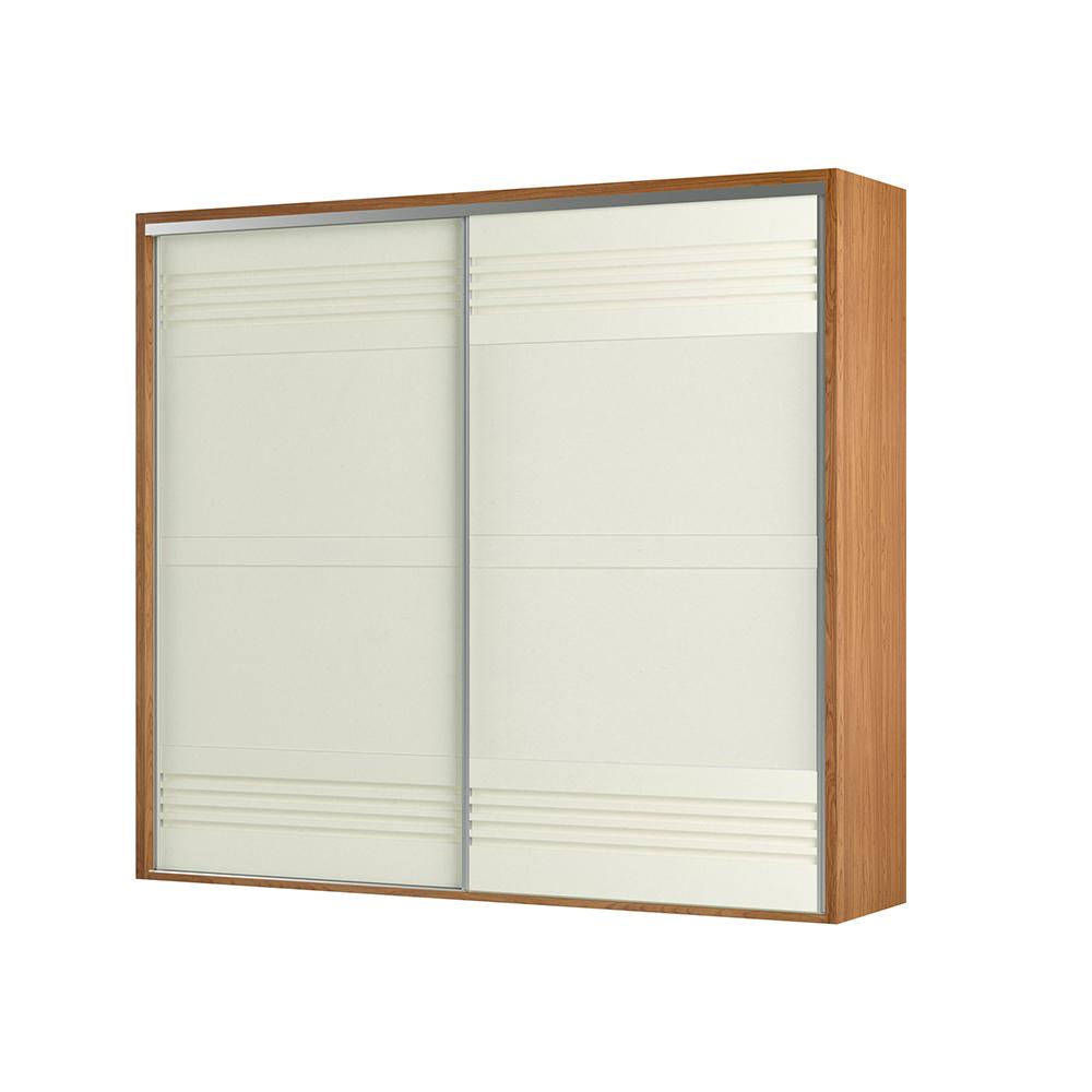 Guarda-roupas Casal 267cm Com 2 Portas Correr DLC Freijó e Off White
