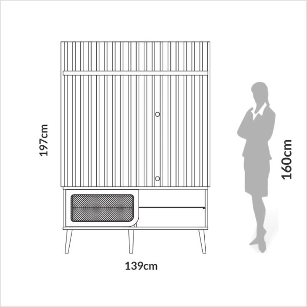 Encontraproduto.com.br - Rack Retrô Com Prateleira Em Vidro E Painel Ripado 1,97 M Freijó