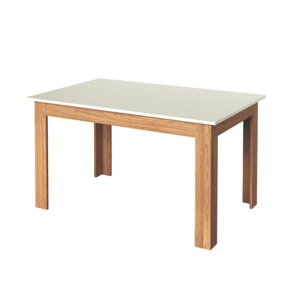 Encontraproduto.com.br - Mesa Retrô 140 x 90cm Off White/Freijó TM21 Dalla Costa