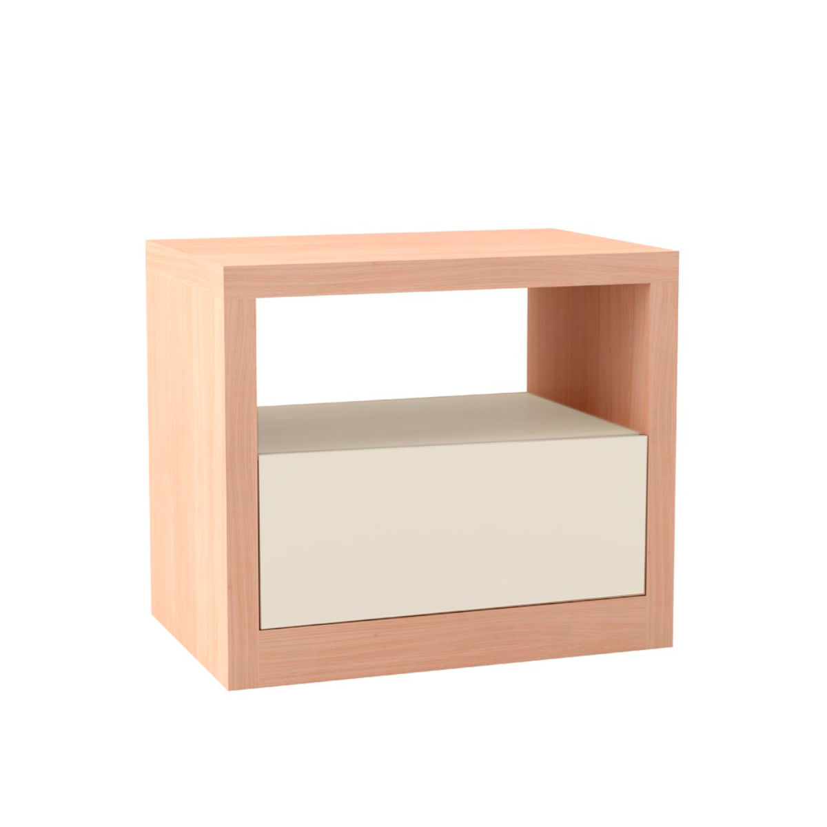Encontraproduto.com.br - Mesa de Cabeceira em MDF 67 cm com 1 Gaveta Natural Off White Dalla Costa