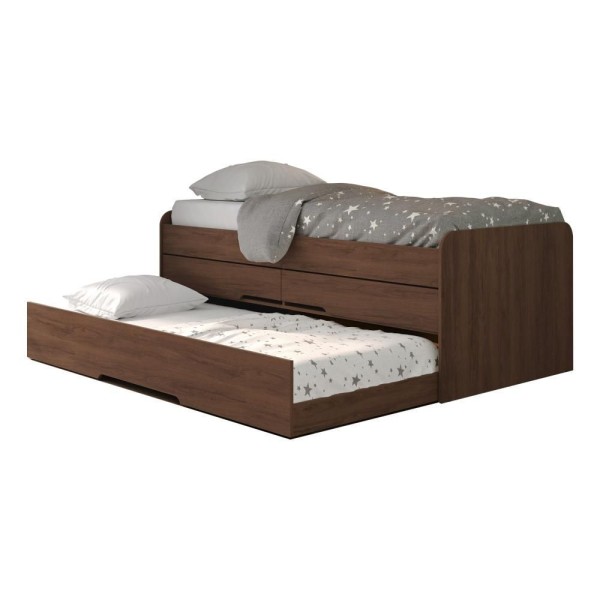 Encontraproduto.com.br - Cama De Solteiro Dupla Mdf Com Bau E 2 Gavetas Juliette Shop Jm Jacaranda