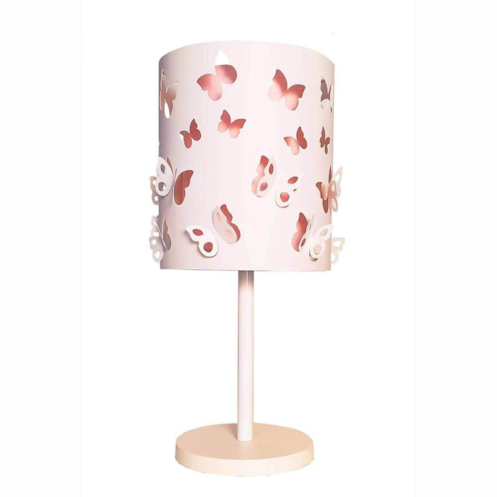 Abajur Infantil Borboletas Duplo 20x41cm Rosa-branco