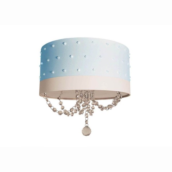 Encontraproduto.com.br - Luminária Plafon 2 Focos 15w Perolas 4282 Tom Luz Iluminação Azul-bebê-branco
