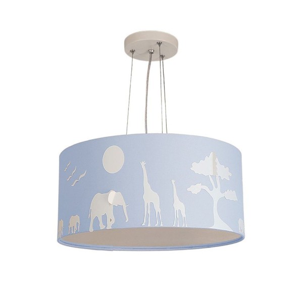 Encontraproduto.com.br - Pendente De Teto Led 30x15cm Savana Tom Luz Iluminação Azul-bebê