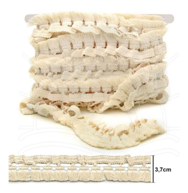 Encontraproduto.com.br - Passamanaria P/ Mini Pingente Cru 3,7cm - 10m