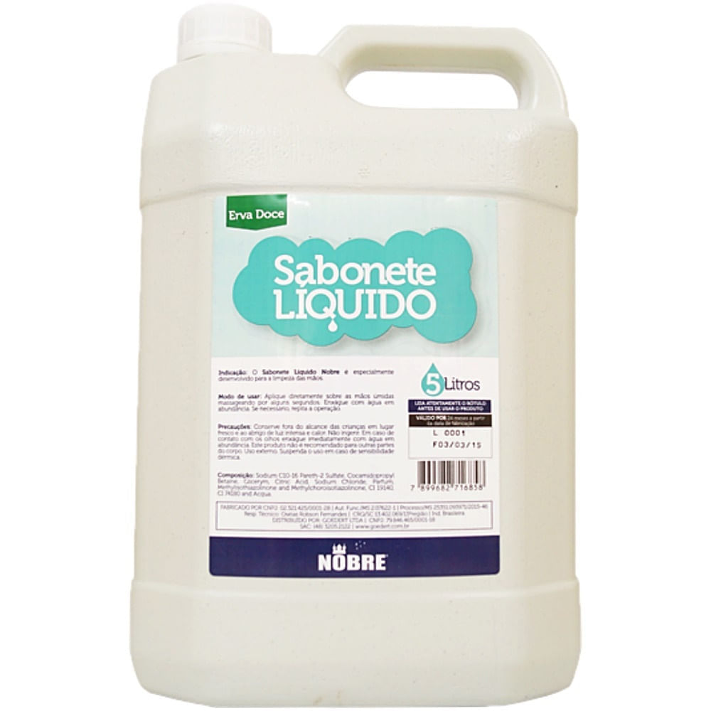 Encontraproduto.com.br - Sabonete Líquido Nobre - Erva Doce - 5 Litros
