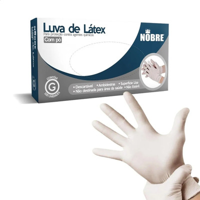 Encontraproduto.com.br - Luva de Procedimento Látex com Pó G CA 47914 com 100 unidades Nobre