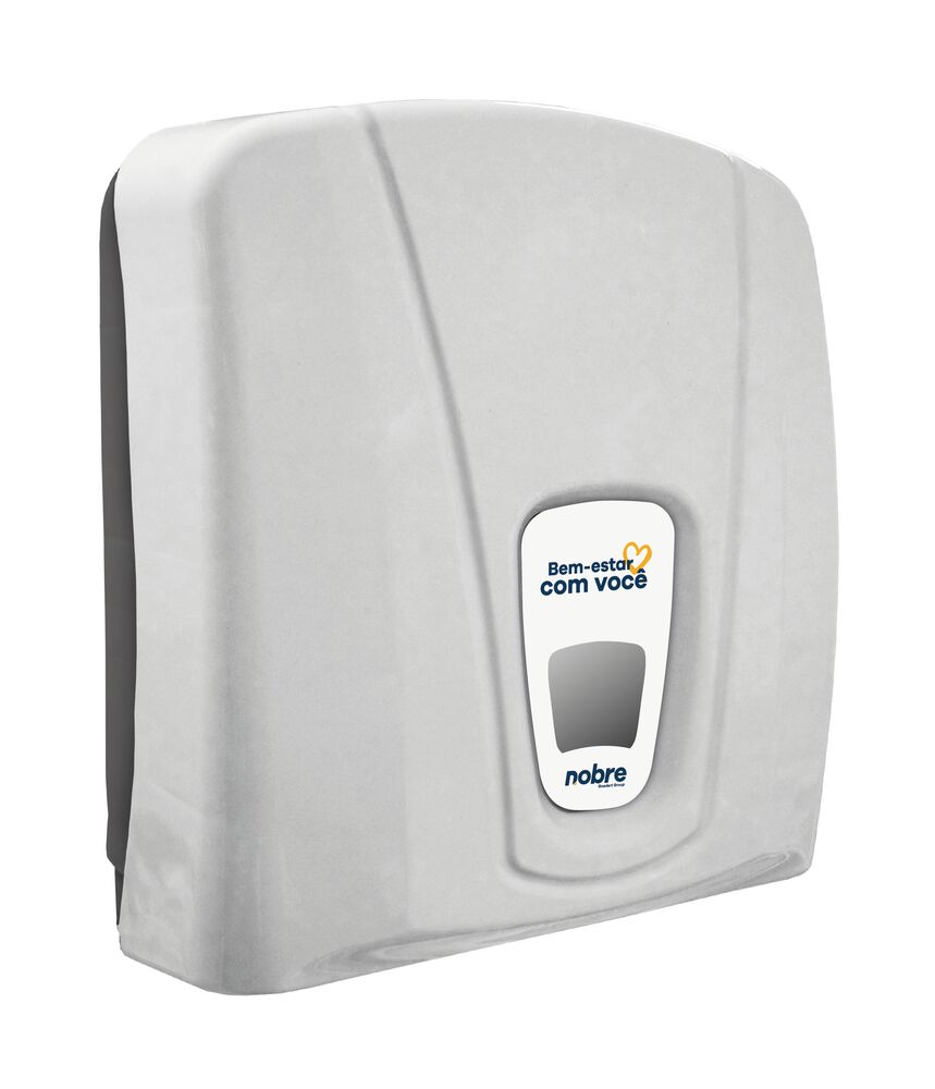 Encontraproduto.com.br - Dispenser Para Papel Toalha Interfolhas Branco Cinza Nobre