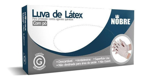 Encontraproduto.com.br - Luva de Procedimento Látex com Pó P CA 40956 com 100 unidades Nobre