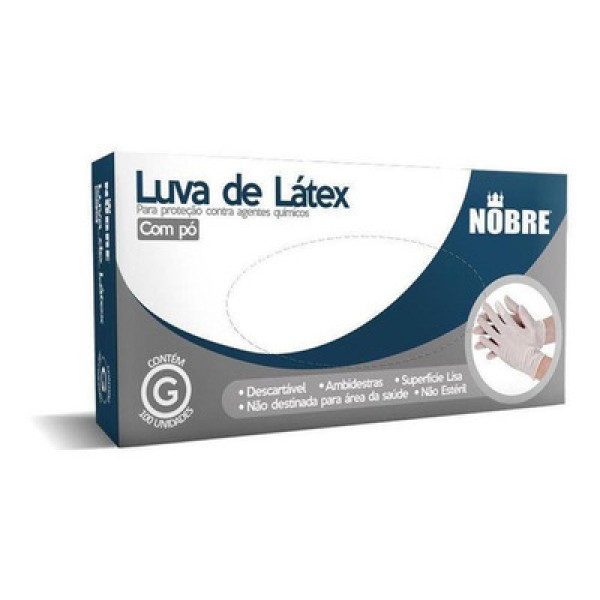 Luva de Procedimento com Pó G CA 40956 com 100 unidades Nobre