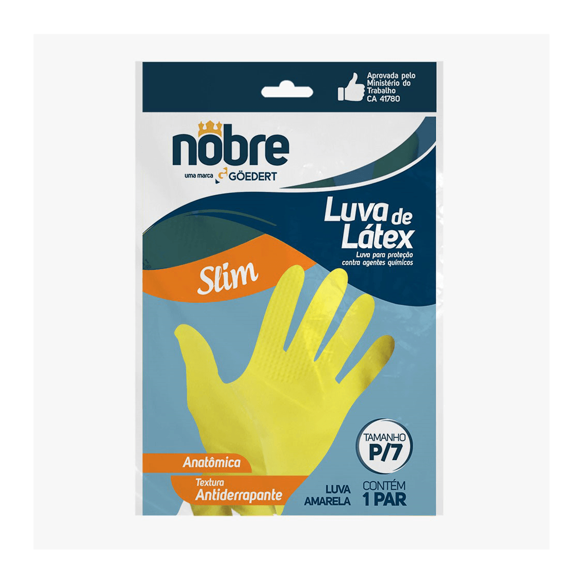 Encontraproduto.com.br - Luva Látex Slim Amarela P CA 41780 Nobre