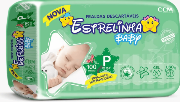 Fralda Estrelinha Hiper P C/100 Unidades
