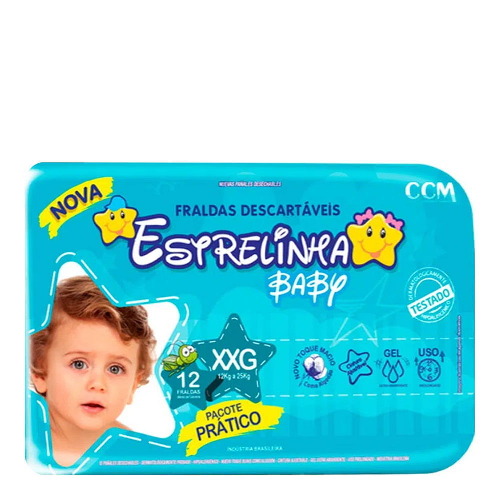 Encontraproduto.com.br - Fralda Estrelinha Pratico XXG com 12 unidades