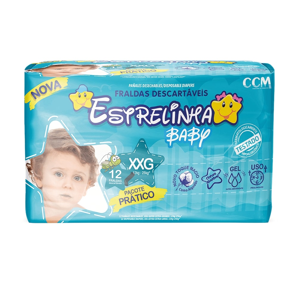 Encontraproduto.com.br - Fralda Estrelinha Pratico XXG com 12 unidades