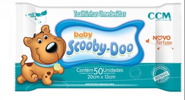 Encontraproduto.com.br - Toalhas Umedecidas Scooby Doo - 50 Unidades