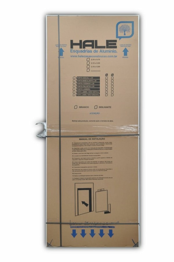 Encontraproduto.com.br - Porta Lambril 0.90 X 2.10 Com Visor Aluminio Preto Lado Direito - Hale