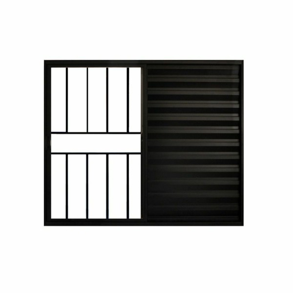 Encontraproduto.com.br - Veneziana 3 Folhas de Correr C/Grade 1.00 X 1.20 Aluminio Preto Linha Modular - Hale