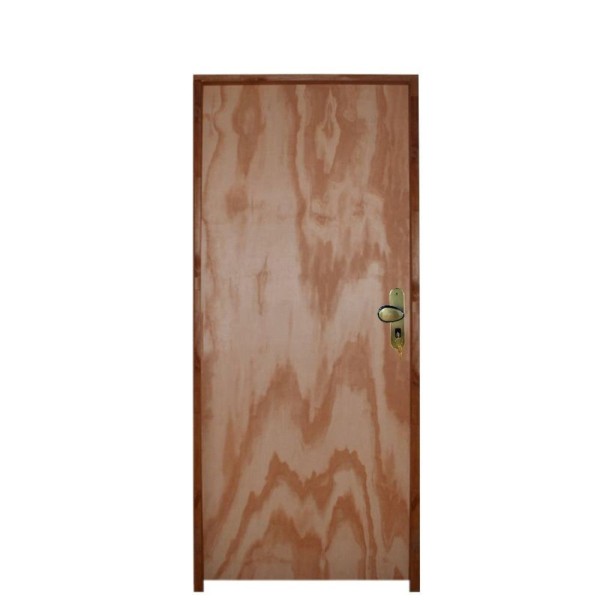 Kit Porta De Madeira 210X60Cm Batente 14Cm Fechadura Taco De Golf Externa Mescla Lisa Mescla