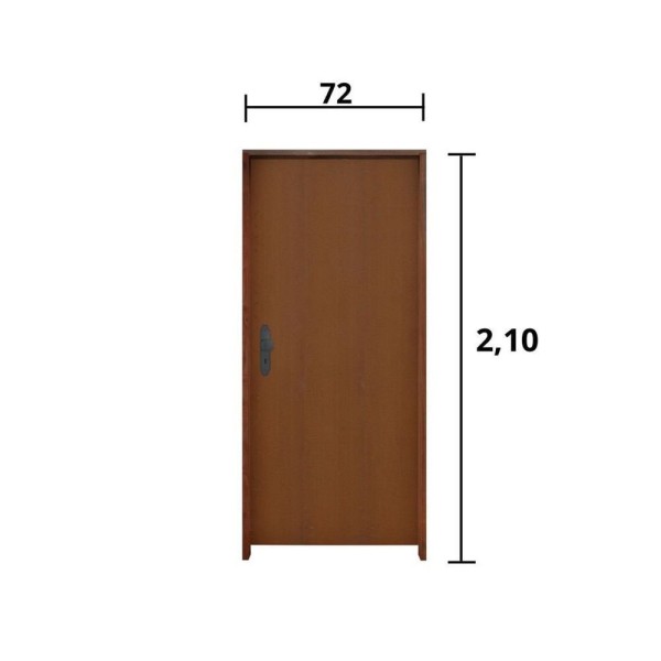 Encontraproduto.com.br - Kit Porta De Madeira 210X72Cm Batente 11Cm Fechadura Bola Interna Imbuia