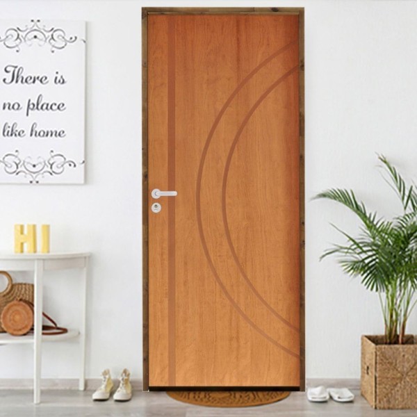 Kit Porta De Madeira 210X82Cm Batente 9Cm Fechadura Stilo Cromada Externa 10 Imbuia