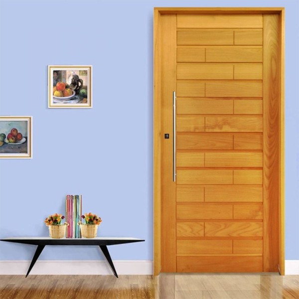 Kit Porta De Madeira Pivotante 210X92Cm Batente 14Cm Fechadura 803 Rolete 3B Roma Tauari