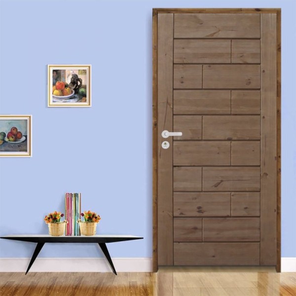 Kit Porta De Madeira 210X92Cm Batente 11Cm Fechadura Stilo Cromada Externa Roma Pinus