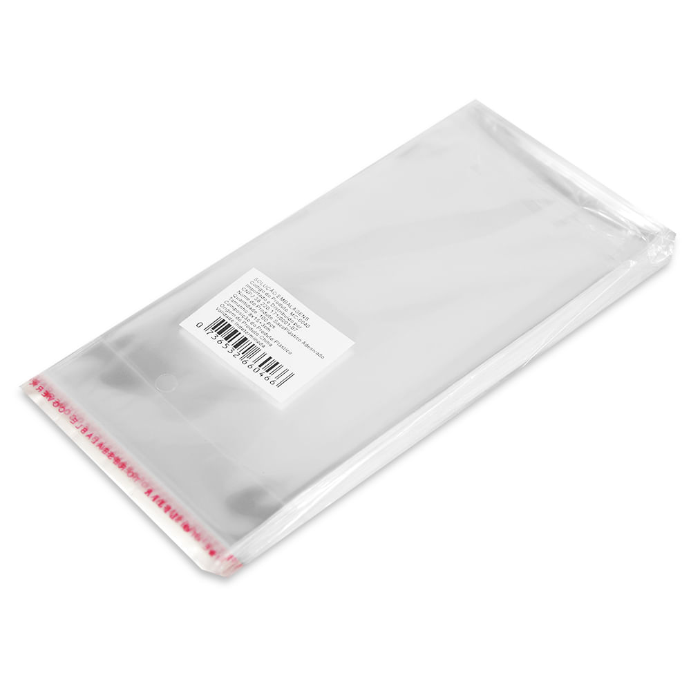 Encontraproduto.com.br - Saco Plástico Adesivado sem Solapa 8x15 cm - Pct. com 100 un