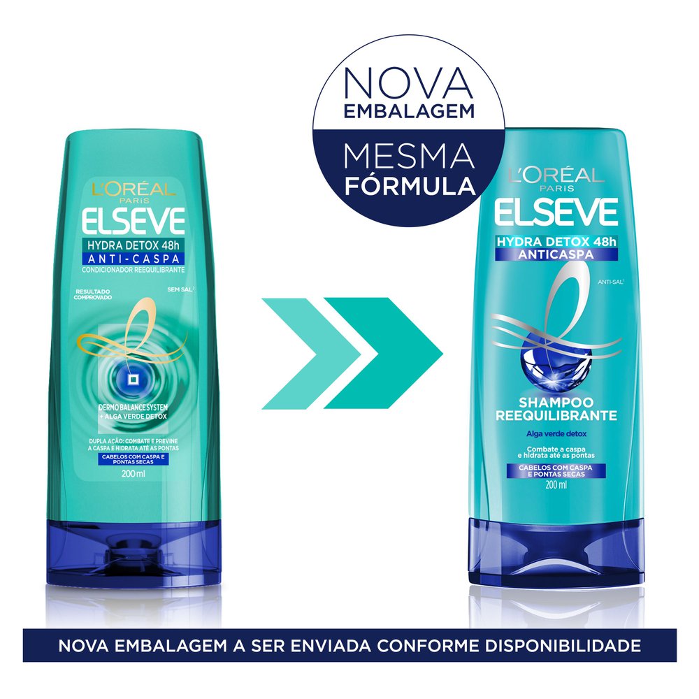 Encontraproduto.com.br - Condicionador Anticaspa L´oréal Paris Elseve Hydra-Detox Frasco 200ml