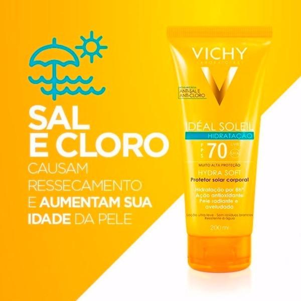 Encontraproduto.com.br - Protetor Solar Vichy Idéal Soleil Hydrasoft Fps70 200ml