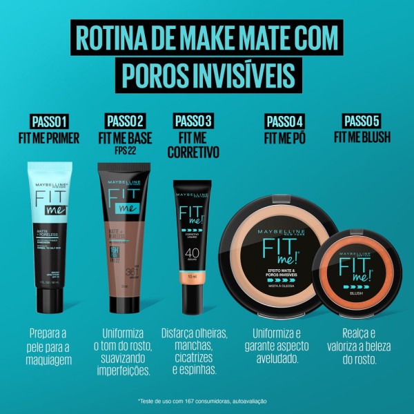 Encontraproduto.com.br - Base Líquida Maybelline Fit Me N330 Efeito Matte 30ml