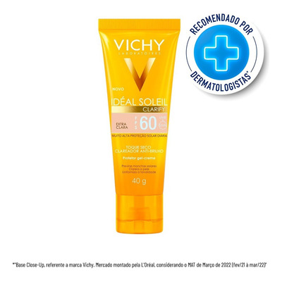 Encontraproduto.com.br - Protetor Solar Vichy Idéal Soleil Clarify Cor Extra Clara Fps 60 40g