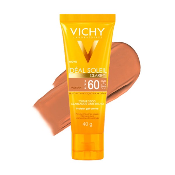 Encontraproduto.com.br - Protetor Solar Vichy Idéal Soleil Clarify Cor Morena Fps60 40g