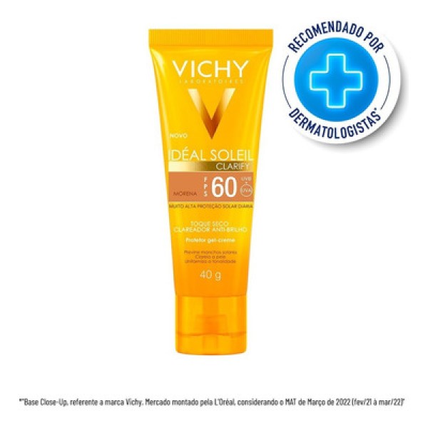 Protetor Solar Vichy Idéal Soleil Clarify Cor Morena Fps60 40g