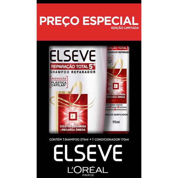 Encontraproduto.com.br - Kit Elseve Reparação Total 5 Shampoo 375ml e Condicionador 170ml