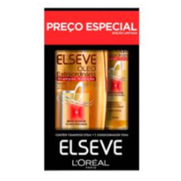 Shampoo 375ml e Condicionador 170ml Óleo Extraordinário Elseve