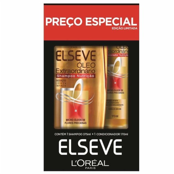 Encontraproduto.com.br - Shampoo 375ml e Condicionador 170ml Óleo Extraordinário Elseve