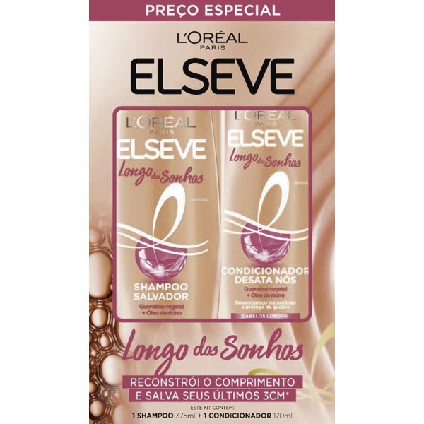 Kit Elseve Shampoo 375ml + Condicionador 170ml Longo dos sonhos