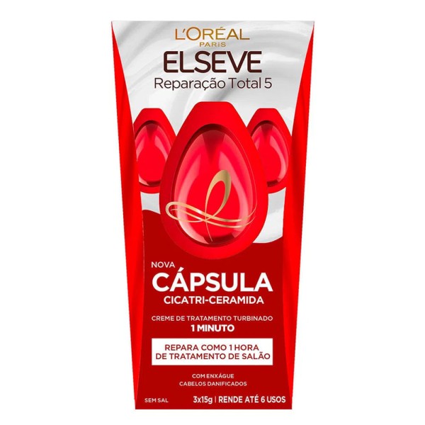Encontraproduto.com.br - Creme TratamentoElséve Reparação Total 5 c/3 Cápsulas de 15g