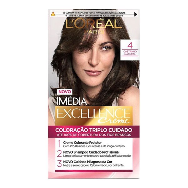 Tintura Permanente Loréal Paris Imédia Excellence 4.0 Castanho Natural