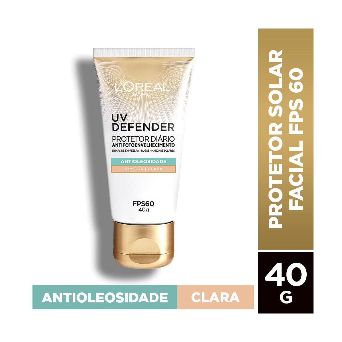 Encontraproduto.com.br - PROTETOR SOLAR LOREAL UV DEFEND CLARA FPS 60 40G